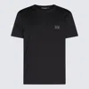 Dolce & Gabbana Black Cotton T-shirt With Silver Plaque Logo In Black
