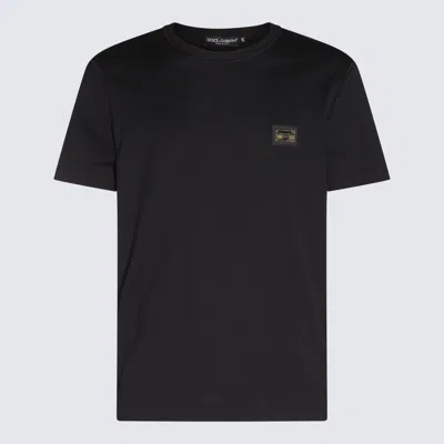 DOLCE & GABBANA DOLCE & GABBANA BLACK COTTON T-SHIRT