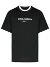 Dolce & Gabbana Logo-embroidered Layering Cotton T-shirt In Black