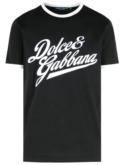 DOLCE & GABBANA DOLCE & GABBANA BLACK COTTON T-SHIRT MEN