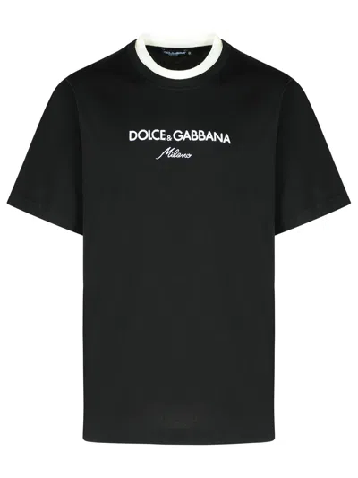 DOLCE & GABBANA DOLCE & GABBANA BLACK COTTON T-SHIRT MEN