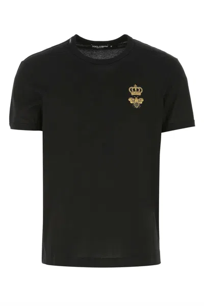 Dolce & Gabbana Black Cotton T-shirt In N0000