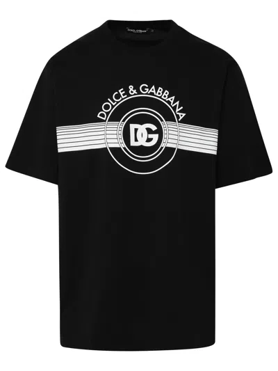 Dolce & Gabbana Black Cotton T-shirt In Nero