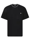 Dolce & Gabbana Black Crewneck T-shirt With Logo Embroidery On The Front In White