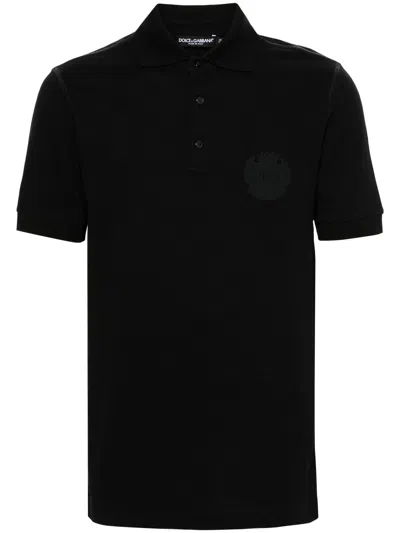 Dolce & Gabbana Black Cotton T-shirts And Polos