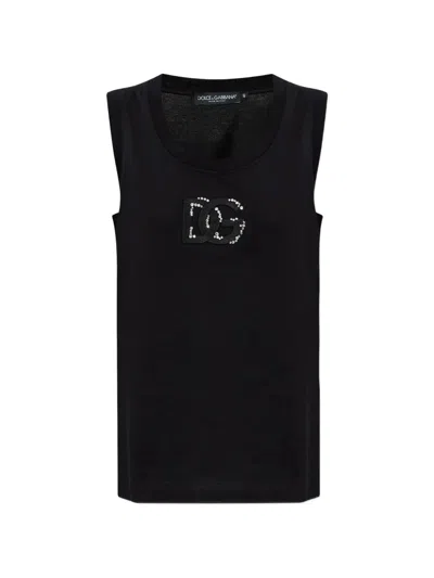 Dolce & Gabbana Black Cotton Tank Top