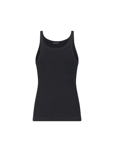 Dolce & Gabbana Black Cotton Tank Top