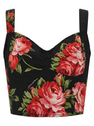 Dolce & Gabbana Black Cotton Tank Tops