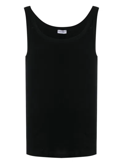 DOLCE & GABBANA DOLCE & GABBANA BLACK COTTON TOP TANK