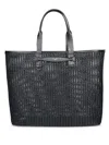 Dolce & Gabbana Leather Intreccio Shopper Bag In Black