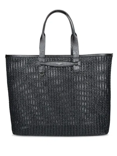 Dolce & Gabbana Black Cotton Totes