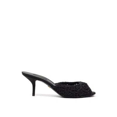 Dolce & Gabbana Black Cotton Women's Sandal