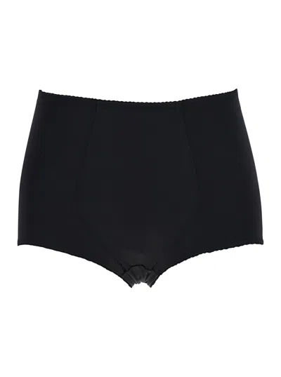 Dolce & Gabbana Black Coulotte With Rear Zip Fastening In Silk Woman