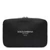 Dolce & Gabbana Brand Logo Adjustable Rectangular Messenger Bag Strap In Black