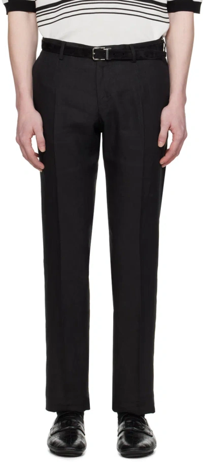 Dolce & Gabbana Black Creased Trousers In Nero