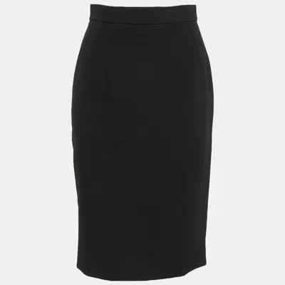 Pre-owned Dolce & Gabbana Black Crepe Pencil Skirt S