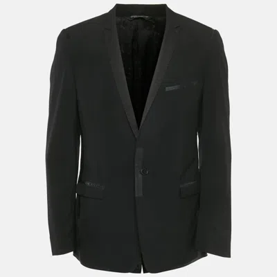 Pre-owned Dolce & Gabbana Black Crepe Regular Fit Blazer L