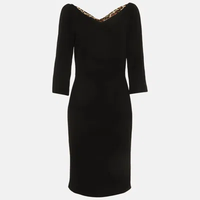 Pre-owned Dolce & Gabbana Black Crepe Sheath Dress M