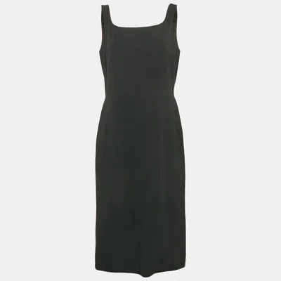 Pre-owned Dolce & Gabbana Black Crepe Sleeveless Midi Dress Xl