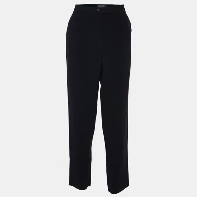 Pre-owned Dolce & Gabbana Black Crepe Trousers L