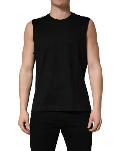 Pre-owned Dolce & Gabbana Black Crew Neck Sleeveless Tank Top Men's T-shirt ()