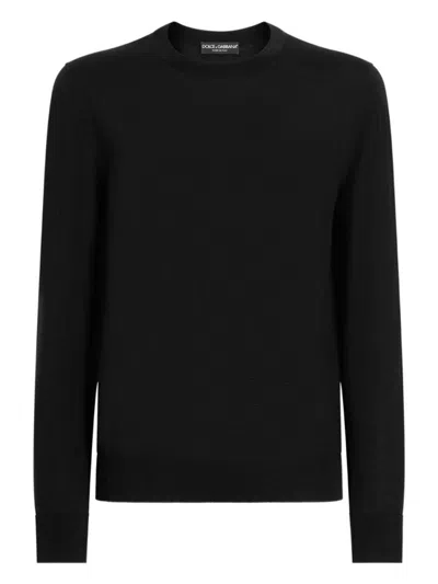 DOLCE & GABBANA BLACK CREWNECK PULLOVER