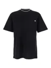 Dolce & Gabbana Black Crewneck T-shirt With Logo Embroidery On The Front