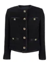 Dolce & Gabbana Black Crop Jacket With Front Pockets In Virgin Wool Blend Woman In Black