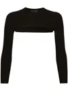 Dolce & Gabbana Black Black Cropped Cardigan In Black