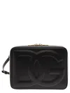Dolce & Gabbana Black Crossbody Bag With Quilted Dg Logo In Leather Woman In Black