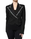 Dolce & Gabbana Wool Spencer-fit Jacket With Crystal Piping