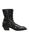 Dolce & Gabbana Black Crystal Embellished Men Short Boots Men's Shoes In Black
