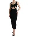 Dolce & Gabbana Black Cut Out Sleeveless Bodycon Midi Dress In Black