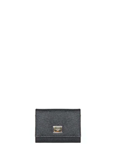 Dolce & Gabbana Black Dauphine Leather Wallet