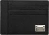 Dolce & Gabbana Black Textured Calf Leather Bi-fold Wallet In 80999 Nero