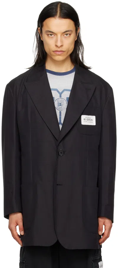 Dolce & Gabbana Black Deconstructed Blazer In N0000 Black