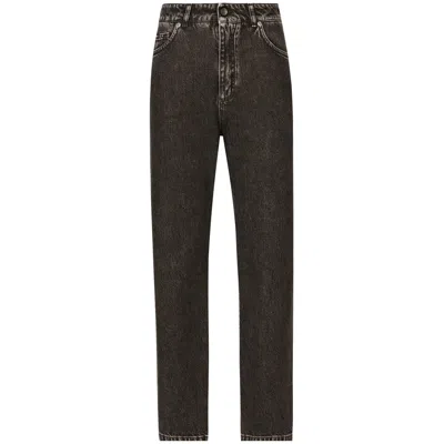 DOLCE & GABBANA DOLCE & GABBANA BLACK DENIM - STRAIGHT-LEG JEANS WOMEN