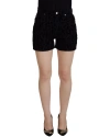 Dolce & Gabbana Black Denim Cotton Stretch Hot Pants Shorts