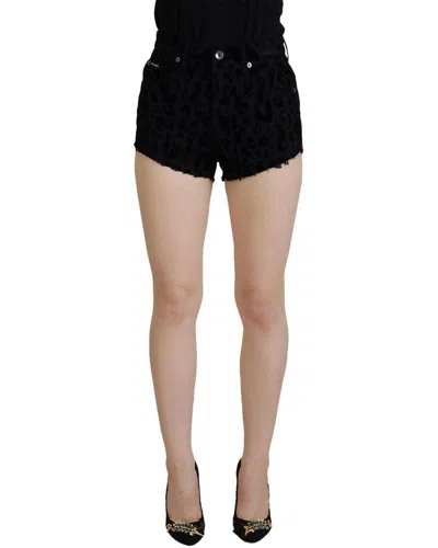 Dolce & Gabbana Black Denim Cotton Stretch Hot Pan