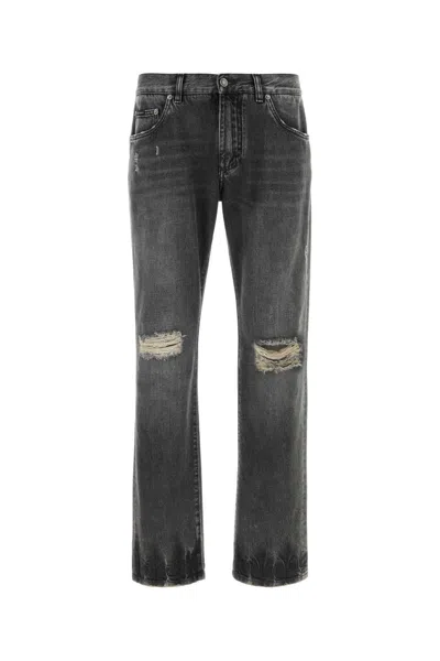 Dolce & Gabbana Black Denim Jeans In Gray