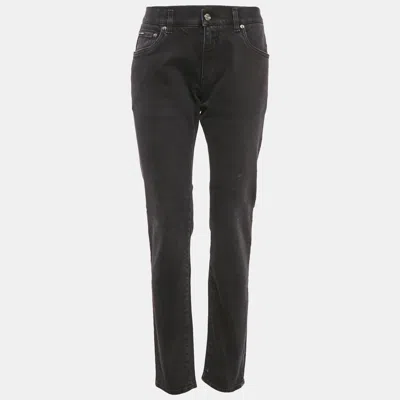 Pre-owned Dolce & Gabbana Black Denim Slim Fit Jeans L Waist 32"