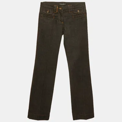 Pre-owned Dolce & Gabbana Black Denim Slim Fit Jeans Xs/waist 26"