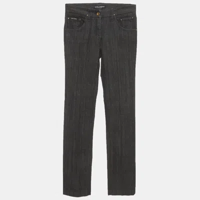 Pre-owned Dolce & Gabbana Black Denim Straight Fit Jeans Xs/waist 27"