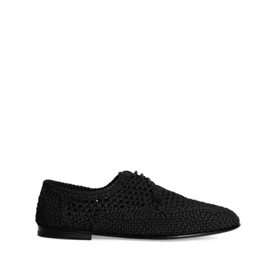 DOLCE & GABBANA DOLCE & GABBANA BLACK DERBY SHOES MEN
