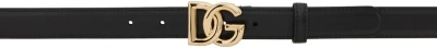 Dolce & Gabbana Black 'dg' Belt In 80999 Nero