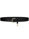 Dolce & Gabbana Logo-charm Leather Belt In Black