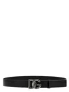 Dolce & Gabbana Black Logo Leather Belt In Black