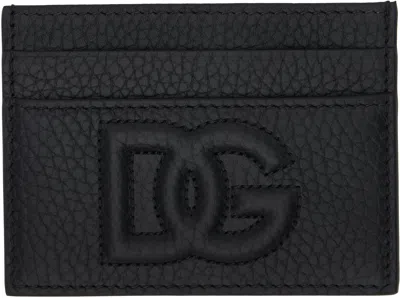Dolce & Gabbana Black 'dg' Logo Card Holder In 80999 Nero