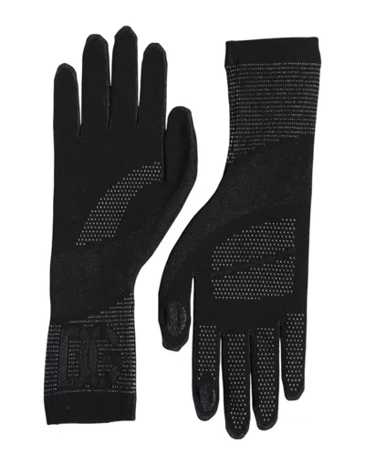 Dolce & Gabbana Black Dg Logo Cotton Hands Mitten Men Men's Gloves