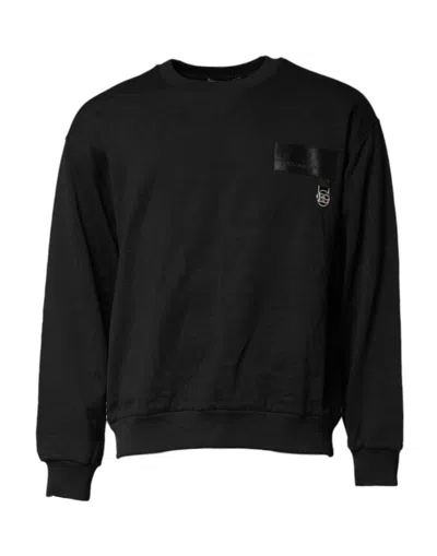 Pre-owned Dolce & Gabbana Black Dg Logo Crew Neck Sweatshirt Men's Sweater